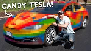 We Glued 100,000 Gummy Bears to My Tesla • This Could Be Awesome #25