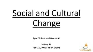 social and cultural change