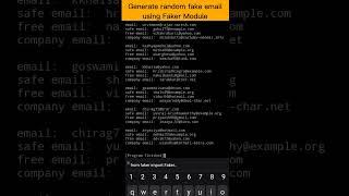 Generate random email in python || python coding status  #shorts   #programming  #turtle  #python