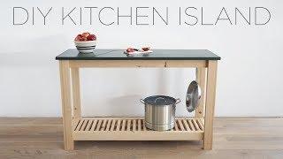 DIY Kitchen Island with Slate Countertops