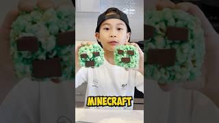 Minecraft Popcorn Rice Krispy’s  Homemade Snacks! #shorts #food #minecraft