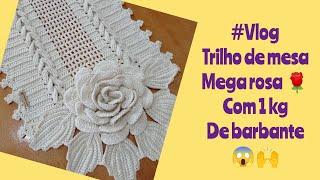 #vlog trilho de mesa mega rosa com 1kg de barbante ,dicas,peso e valor.. Passo a passo  descrição.