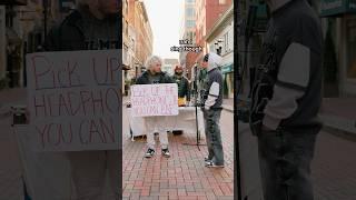 Man’s said he sings, and he SANG 🫨 #pickuptheheadphones #streetperformer #freestyle #singer
