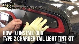 2015+ Charger Tail Light Tint Kit - Type 2 (Center Overlays) // Dark Stealth Finish