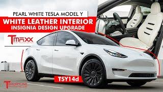 Full Custom Leather Interior Tesla Model Y with Directional Aero Wheel Covers & TMaxx PPF! 