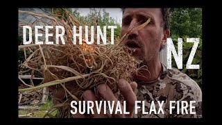 Wilderness camp Deer Hunt primitive survival fire with flax mental wellness and retraining the brain