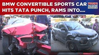 BMW Sports Car Rams Divider After Colliding With Tata Punch | Watch Shocking Video On Times Now