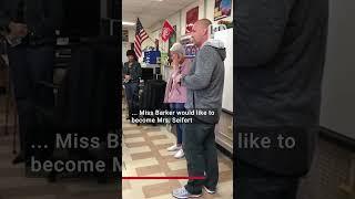 Teacher proposes to another teacher in front of her class