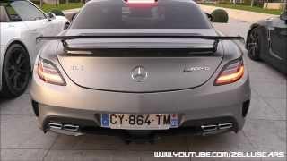 Grey matte Mercedes SLS AMG Black Series start up sound !