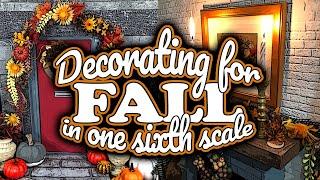 Decorating for Fall in One Sixth Scale my Diorama and Barbie Dollhouse