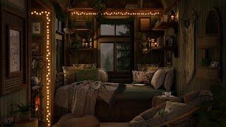 Your Secret Attic in the Forest  Cozy Sleeping Nook Hideaway | Rain and Distant Thunders for Sleep