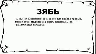 ЗЯБЬ - что это такое? значение и описание