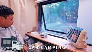 [Winter car camping] A night of enduring the sudden cold. DIY light truck camper