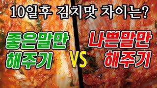 좋은말, 나쁜말로 숙성하면 김치맛이 달라질까?