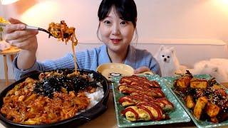 매콤한 낙지볶음덮밥 계란말이 오이무침 집밥 먹방 Spicy stir fried Octopus with Rice cucumber kimchi Mukbang Eatingssound