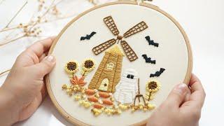 Ghost and windmill ! New embroidery tutorial for Halloween!