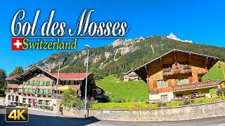 Driving from the Col des Mosses (mountain pass) to Saanen in the Swiss Alps, Switzerland 