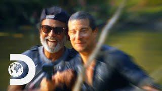 Bear Grylls and RajiniKanth Cross Crocodile-Infested Waters | Into the Wild with Bear Grylls