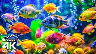 A Stunning 4K VIDEO Aquarium Escape - Sea Animals for Relaxation & Calming Music