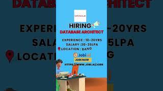 "Database Architect at Oracle | 10-20 Years of Expertise | Architecting Data Excellence!"