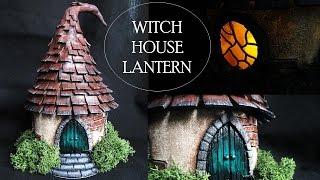 Polymer Clay Witch House Lantern Sculpture on Jar // Maive Ferrando