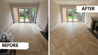 Full Installation - Shore Drift Oak Herringbone Engineered Wood Flooring (with Stairs)