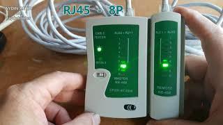 İnternet ve Telefon Kablosu Test Cihazı Kullanımı RJ45   RJ11 CABLE TESTER