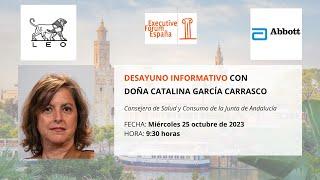 Desayuno Informativo con Catalina García, consejera de Salud y Consumo de la Junta de Andalucía