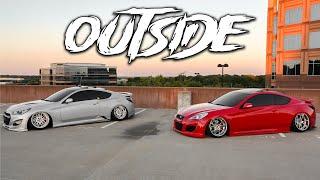 2 Stanced Genesis Coupes OUTSIDE