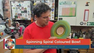 Woodturning - Spinning Spiral Coloured Bowl