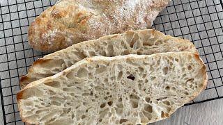 Ciabatta with 48 hours of fermentation. Full flavor without kneading!