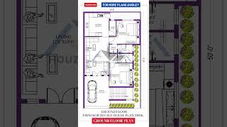 30x50 North Facing Vastu House Plan #houzy #housedesign #houseplanning #northface #vastuforhome