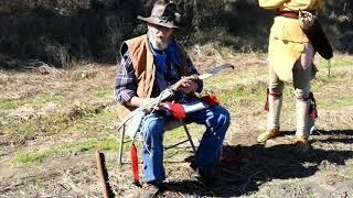 Sheep Horn Bow: Jack McKey, primitive weapon maker, shows and shoots a sheep horn bow.