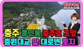 충주 토지매매 충주댐 호수전망 대로변 잡종지매매  충원대교 카페토지 대형음식점토지