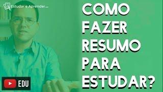 Como fazer Resumo Para Estudar? Professor Piccini Responde