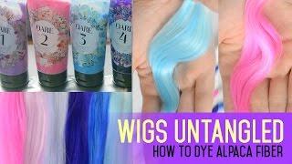 Wig Making for Dolls - How to dye alpaca fiber