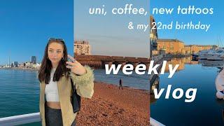 weekly vlog | uni, deadlines new tattoos & coffee