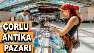 ANTİKA PAZARI ÇORLU VLOG. Antika Pazarı Turu, Neler Var Neler