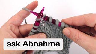 ssk stricken | linksgeneigte Abnahme stricken