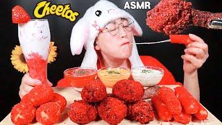 ASMR MUKBANG 빨간 치토스 닭다리, 치즈스틱, 치즈볼 먹방 CHEETOS CHICKEN LEGS, CHEESE STICK, CHEESE BALL EATING SOUNDS