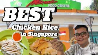 BEST Singapore Chicken Rice, Maxwell Hawker Food Centre Food Tour 2024!