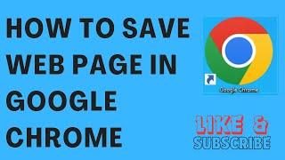 How To Save Web page In Google Chrome