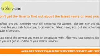 how to selct your ufone infoservice