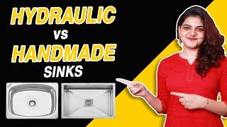 Hydraulic vs Handmade SINKS || Types of Kitchen Sinks || Best Sinks in India || Ruhe Kitchen Sink