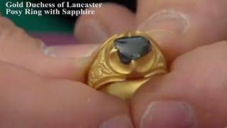 Medieval Gold Duchess of Lancaster Posy Ring with Sapphire