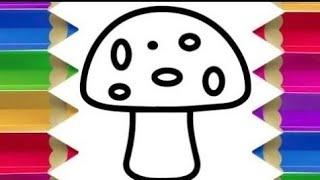 Drawingpicture, draw a picture of a mushroom, Faça um desenho de um cogumelo