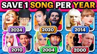 SAVE ONE SONG PER YEAR  TOP Songs 2000-2024 | Music Quiz Challenge 