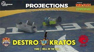 Robowars | Destro v/s Kratos (BHP Goa) | 15KG PARUL UNIVERSITY | Rock Robotics India