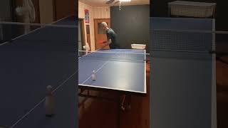 Table tennis doubles serve practice.