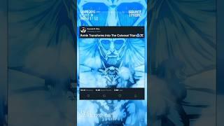 Armin Transforms Into The Colossal Titan️ #shorts #ytshorts #aot #eren